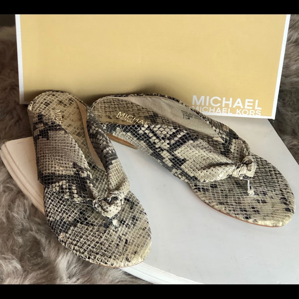 Michael by Michael Kors Dove Snakeskin Sandal